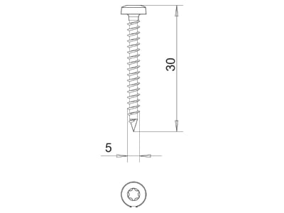 Mazeichnung 3 OBO 4758T 5 0x30 Golden Sprintschraube