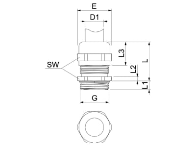 Mazeichnung 1 OBO V TEC VM20 MS Ms Verschraubung M20