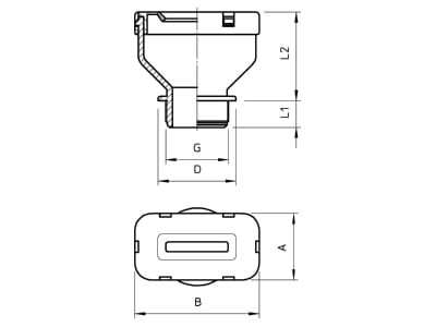 Mazeichnung 1 OBO 106 FL 21 10 31 Flachkabelverschraubung lgr