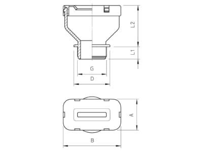 Mazeichnung 2 OBO 106 FL 21 10 31 Flachkabelverschraubung lgr