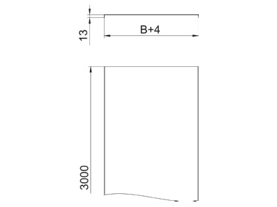 Mazeichnung 2 OBO DRLU 150 FS Deckel ungelocht 150x3000mm