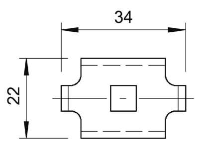 Maßzeichnung 1 OBO GKS 34 A2 Klemmstueck f Gitterrinne GKS 34 VA4301