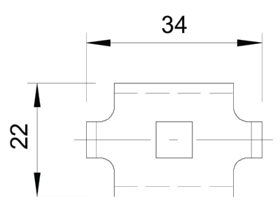 Maßzeichnung 2 OBO GKS 34 A2 Klemmstueck f Gitterrinne GKS 34 VA4301