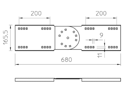 Mazeichnung 1 OBO WRGV 160 FS Gelenkverbinder 160x680mm