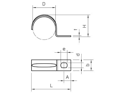 Dimensional drawing 1 OBO 604 4 G Mounting strap
