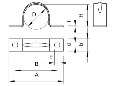 Dimensional drawing 2 OBO 605 21 G Mounting strap
