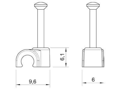 Mazeichnung 3 OBO 2004 25 LGR Iso Nagel Clip 4 0mm