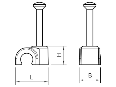 Mazeichnung 2 OBO 2005 25 LGR Iso Nagel Clip 5 0mm