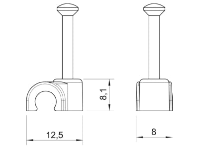 Mazeichnung 1 OBO 2006 35 LGR Iso Nagel Clip 6 0mm