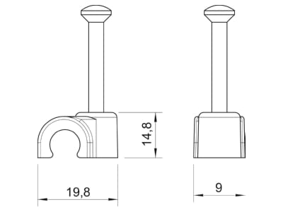 Mazeichnung 2 OBO 2012 45 LGR Iso Nagel Clip 12mm