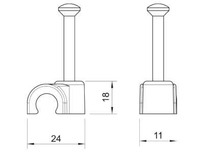 Mazeichnung 1 OBO 2014 40 LGR Iso Nagel Clip 14mm