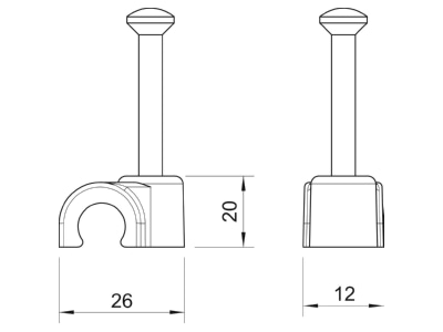 Mazeichnung 2 OBO 2016 50 LGR Iso Nagel Clip 16mm