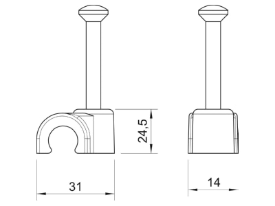 Mazeichnung 1 OBO 2020 40 LGR Iso Nagel Clip 20mm