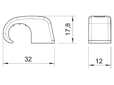 Dimensional drawing 2 OBO 4042 Nail clip
