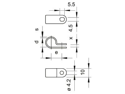 Dimensional drawing 1 OBO 255 5 2 LGR Mounting strap 5 2mm
