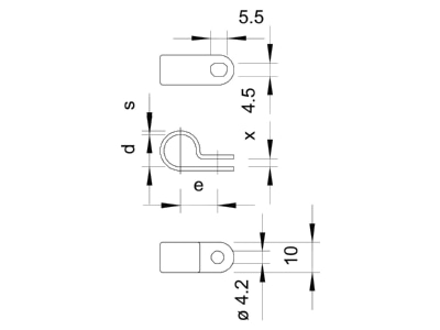 Dimensional drawing 2 OBO 255 8 LGR Mounting strap 8mm
