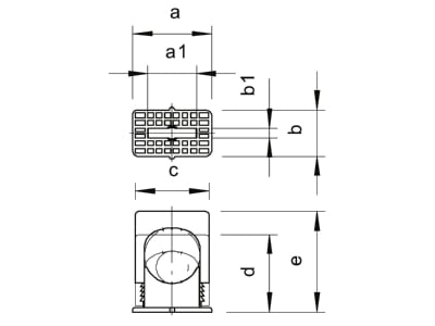 Dimensional drawing 1 OBO 3051 LGR Pressure clamp 14   24mm
