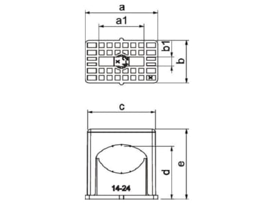 Mazeichnung 2 OBO 3051 LGR Druck ISO Schelle M6 gr