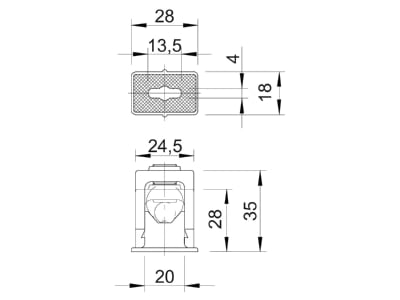 Dimensional drawing 1 OBO 3040 LGR Pressure clamp 6   16mm
