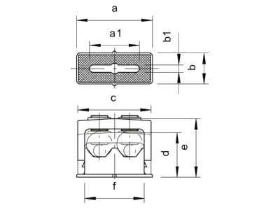 Dimensional drawing 2 OBO 3040 2 Pressure clamp 6   16mm