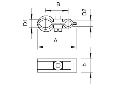 Mazeichnung 1 OBO 4024 9 16 ISO Spanndrahtschelle grau