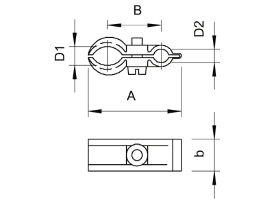 Mazeichnung 3 OBO 4024 16 23 ISO Spanndrahtschelle grau