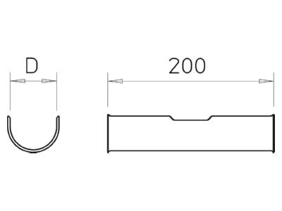 Dimensional drawing 2 OBO 2058 LW 26 Shell for cable clamp 26mm