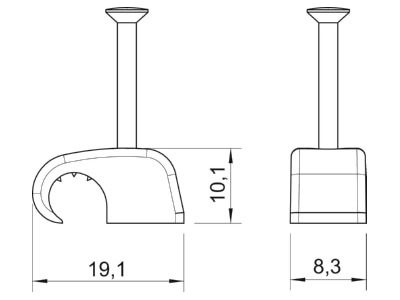 Mazeichnung 3 OBO 2026 25 LGR SP Haft Clip m Nagel