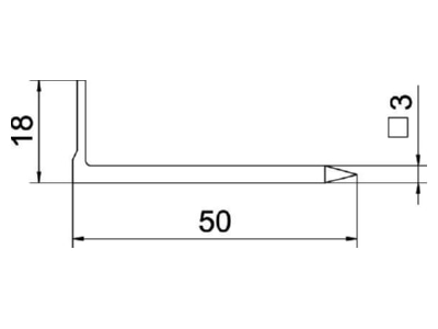 Mazeichnung 2 OBO 716 3X50 BK Stahlwandhaken