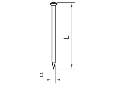 Mazeichnung 1 OBO 362 16 BK Stahlnadel gehaertet 2x16mm Stahl blank