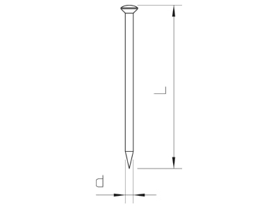 Mazeichnung 2 OBO 362 16 BK Stahlnadel gehaertet 2x16mm Stahl blank