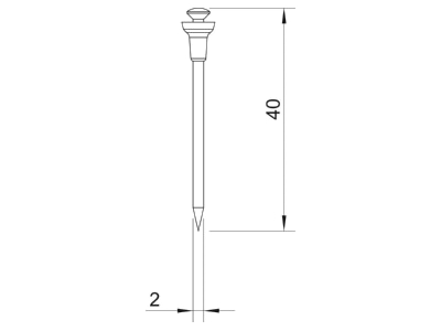 Dimensional drawing 1 OBO 511 40 Nail 2x40mm
