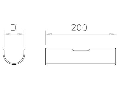 Dimensional drawing 1 OBO 2058 LW 14 Shell for cable clamp 14mm
