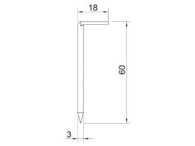 Dimensional drawing 3 OBO 1101 Z 60 G Hook nail 3x60mm