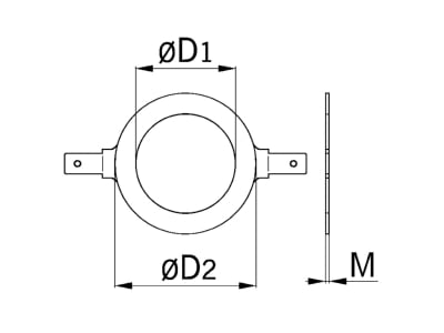 Dimensional drawing Kaiser 1040 80 10 Earthing lug for cable screw gland