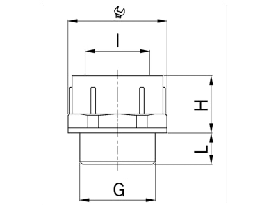 Dimensional drawing Kaiser 3711 13 Adapter ring PG13   PG11 plastic