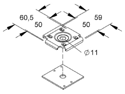 Mazeichnung Niedax GRKB 10 Befestigung