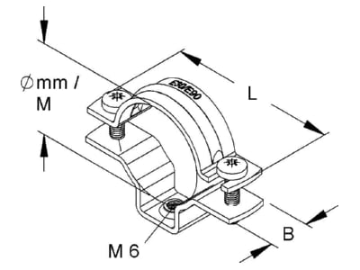 Mazeichnung Niedax 851 G Rohrabstandsschelle