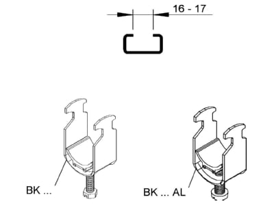 Mazeichnung Niedax BK 26 AL Buegelschelle