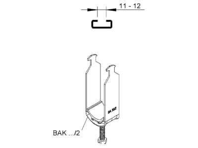 Mazeichnung Niedax BAK 14 2 Buegelschelle 2x 10 14mm