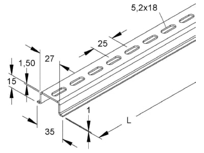 Mazeichnung Niedax 2934 2 GL Tragschiene