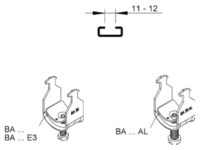 Mazeichnung Niedax BA 26 Buegelschelle