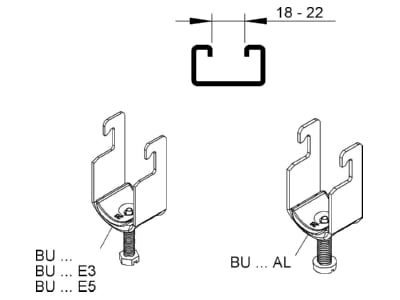 Mazeichnung Niedax BU 34 Buegelschelle