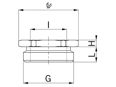 Dimensional drawing Kaiser EX3500 42 40 Adapter ring M40   PG42 brass