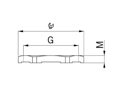 Dimensional drawing Kaiser 8042 85 Locknut for cable screw gland PG42