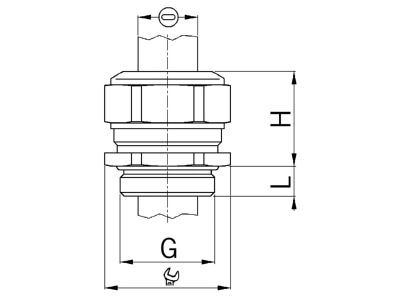 Dimensional drawing Kaiser 1300 42 420 140 Cable gland PG42