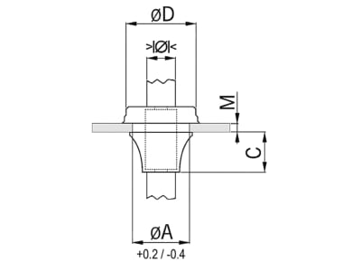 Dimensional drawing Kaiser 14 582 93 Grommet 4   7mm