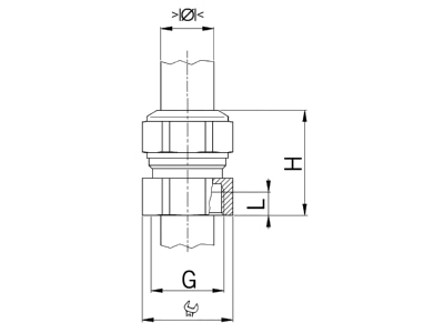 Dimensional drawing Kaiser 1400 16 Cable gland PG16