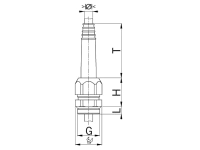 Dimensional drawing Kaiser 1020 52 Cable gland M20