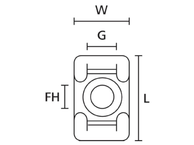 Mazeichnung 2 Hellermann Tyton KR6G5 N66 NA Befestigungssockel